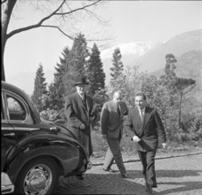 Adenauer's innermost collaborators in front of hotel Monte Verita, Ascona 1956