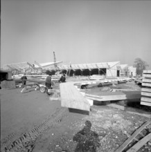 Warehouse customs in Geneva, Building Site, construction work 1961