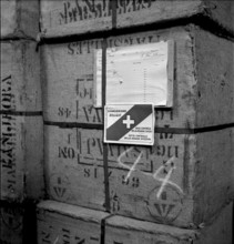 Tea chests in the Renens duty free warehouse 1945