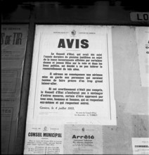 Official notification by Geneva cantonal government concerning indecorous clothing of women and