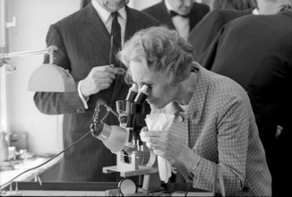 Tage Erlander and wife Aina visit watch factory Certina, Granges 1969