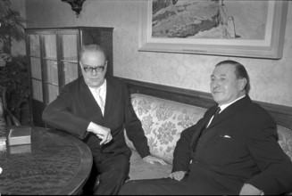 Prime minister Tage Erlander and federal president von Moos, Berne 1969