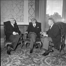 Willy Spuhler, Chile ambassador Espinoza, Hans Schaffner. Berne 1965