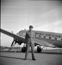Soldier at Dubendorf airport 1947