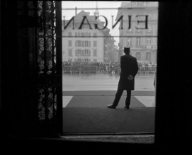 New Year reception at Federal Palace 1971: policeman waiting outside by the door