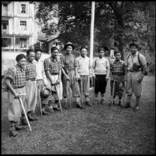 Training of Indian mountain climbers at the Rosenlaui glacier, 1954