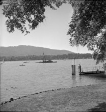 Shipping Accident at the Lake Zurich, Zurichhorn 1949: Sunken Policeboat