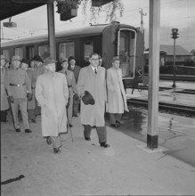 Diplomats excursion at Castle Sargans 1952: Etter, Kobelt, Petitpierre