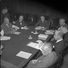 Swiss diplomats conference Berne 1951. Stucki, Celio, Petitpierre, Zehnder