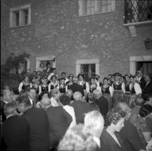 Women's choir in traditional costumes of Valais, Sion 1959