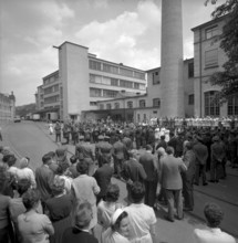 Music and Fire Brigade of Locarno visting Maggi food industry in Kempttal, 1962