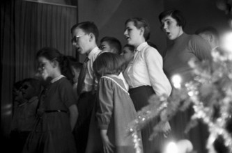 Christmas party in the home for the blind, Lausanne 1956
