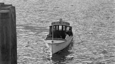 Quinten, boat taxi on the Lake Walensee, 1972