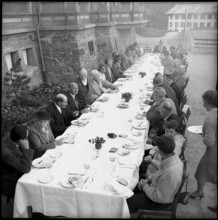 100 years of the first ascent of Monte Rosa, intern. mountain climber week, Zermatt 1955: Banquet