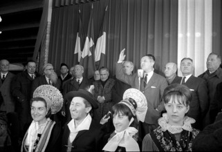 Opening of Great Sankt Bernhard tunnel at the southern entrance, 1964