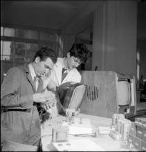 Production of TV sets in Geneva 1954