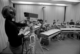 Secondary school with television camera, Sacconex 1971