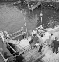 Post delivery by ship, Lake Lucerne, 1949