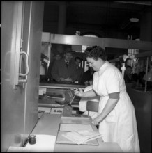Postal cheque services, clients at the Fraumunster post office Zurich, 1956