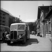 Post bus in St. Moritz 1953