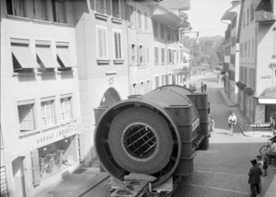 Heavy load. generator casing, shell. manufactured by Brown Boveri. Lenzburg 1950