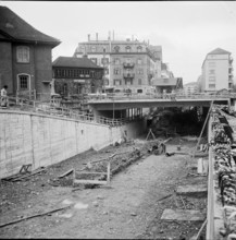 Underpass Giesshubel Zurich under construction 1955