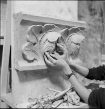 Producing of stucco at Art school in Saxon 1951