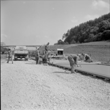 Berne - Bienne connection road near Studen under construction 1955