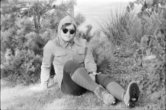 Young woman with mountain climber gear 1971