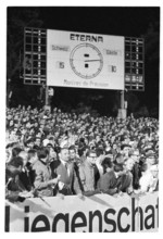 European Championship qualification 1967: Switzerland - Romania, scoreboard showing 5:0