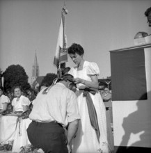 Swiss wrestling festival 1953 in Winterthur: swiss type wrestling champion Walter Flach