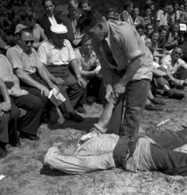 Brunig wrestling 1949: winner Fridolin Hofstetter
