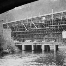 Lausanne - Yverdon connection road under construction 1957