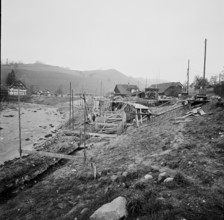 Sihltal road under construction, Sihlbrugg 1957
