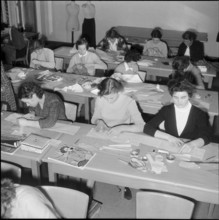 Making pattern at technical college for women, Zurich 1953