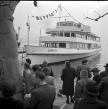Maiden voyage of MS Linth, Lake Zurich 1952