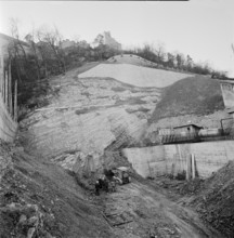 Schlossberg tunnel Baden under construction 1959