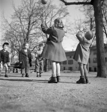 Children playing ball, Zurich 1947