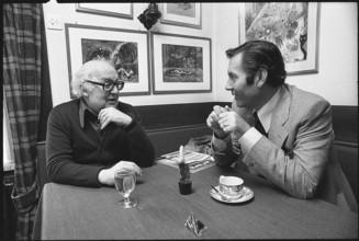 Swiss writer Friedrich Duerrenmatt interviewed by Ringier journalist Rolf Bigler 1977