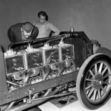 Racing car by Dufaux brothers in the Traffic Museum Lucerne 1965