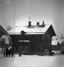 Children's home ""Les Oisillons"" in Chateau d' Oex damaged by burning 1949