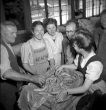 Relief supplies for the population of the completely burned down hamlet Selva 1949