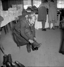 Relief supplies for the population of the completely burned down hamlet Selva 1949