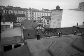 Burning of a storage shed, brewery Hurlimann Zurich 1951