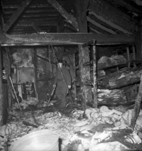 Burning of the department store ""Grand Passage"" in Geneva 1952