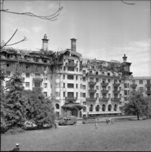 Hotels Royal Palace Evian on fire 1958