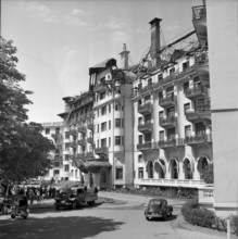 Hotels Royal Palace Evian on fire 1958