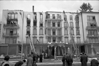 Hotel Schweizerhof Interlaken on fire 1971