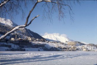 View over the St. Moritzersee nach St. Moritz 1969