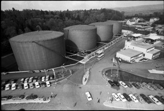 The biggest depot of oil and petrol in Switzerland, Mellingen 1972